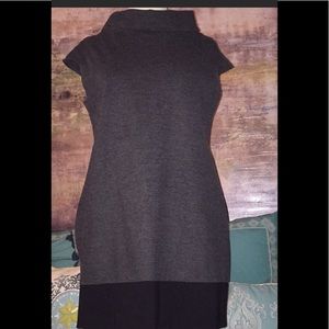 Express Modern Heather grey/ black sleeveless dress  back zipper accent - med.